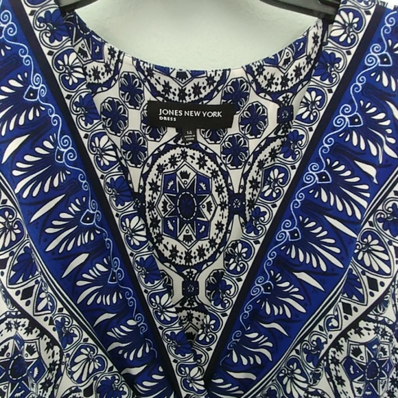 Jones New York blue print dress - Picture 3 of 8